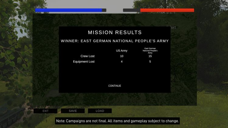 Gunner Heat PC: campaign score showing crew and armor losses