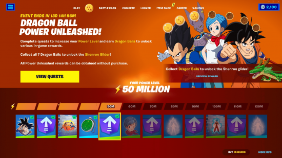 Fortnite Dragon Ball quests: a list of all of the rewards for the Power Unleashed challenges.