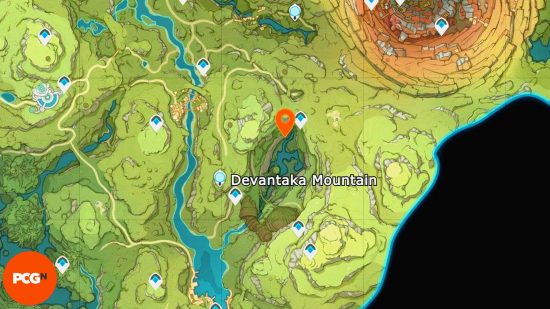 Genshin Impact Phantasmal Seeds locations: Devantaka Mountain