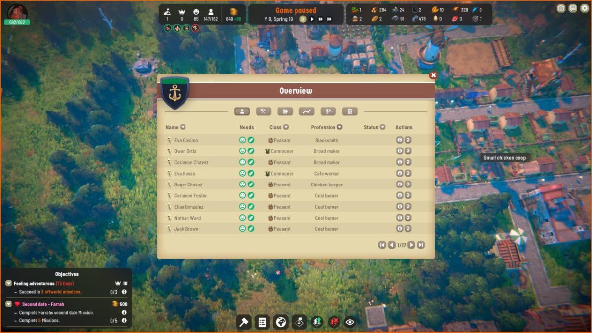 Menu in Fabledom