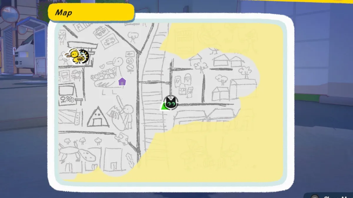 Eggplant Hat Map Little Kitty Big City