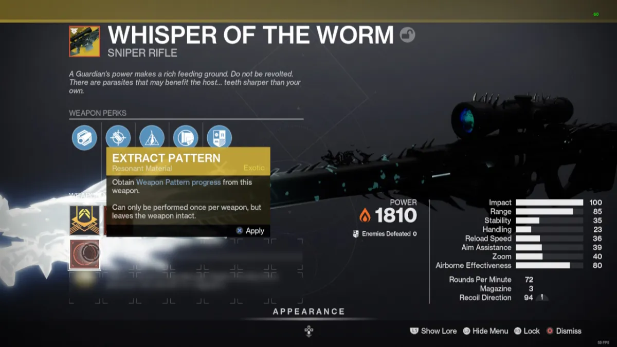 How to unlock all Whisper of the Worm craftable perks in Destiny 2
