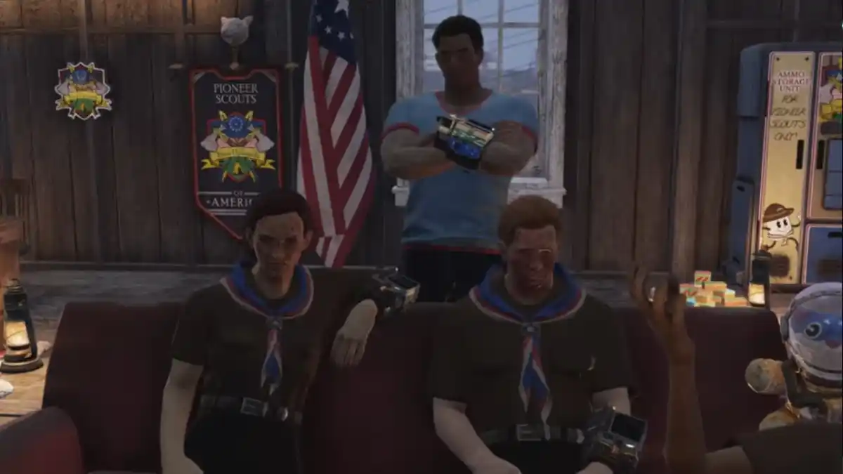 Fallout 76 Players On A Couch With On Standing