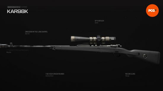 Best Warzone guns: a long rifle, ww2 era, with a large scope.