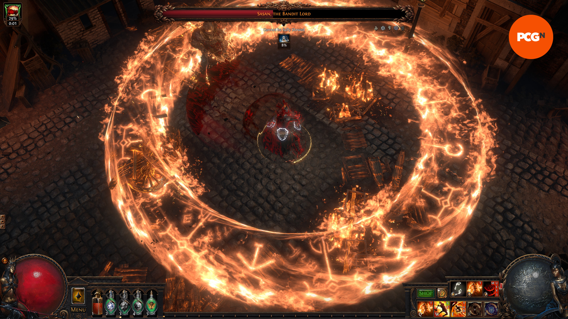 Path of Exile 3.25 Settlers of Kalguur league - Fighting Sasan, the Bandit Lord.