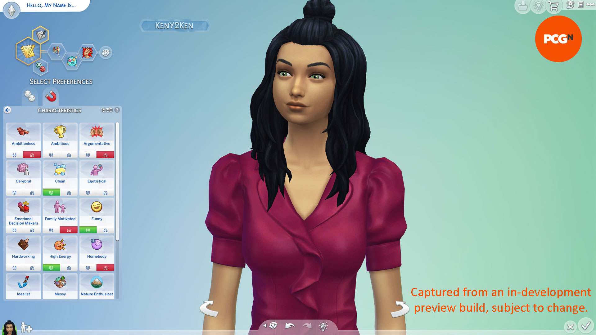 The Sims 4 Lovestruck - The new Turn-ons and Turn-offs menu.