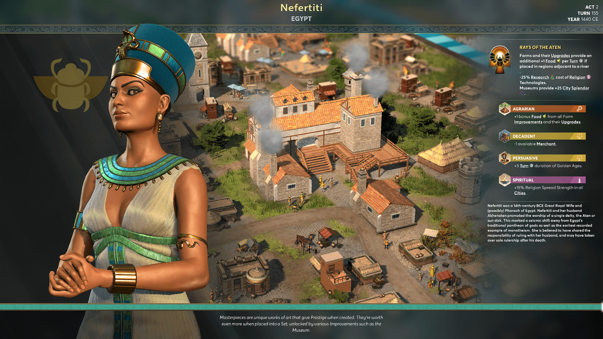 Ara History Untold interview - Nefertiti of Egypt studies her Rays of the Aten bonus.