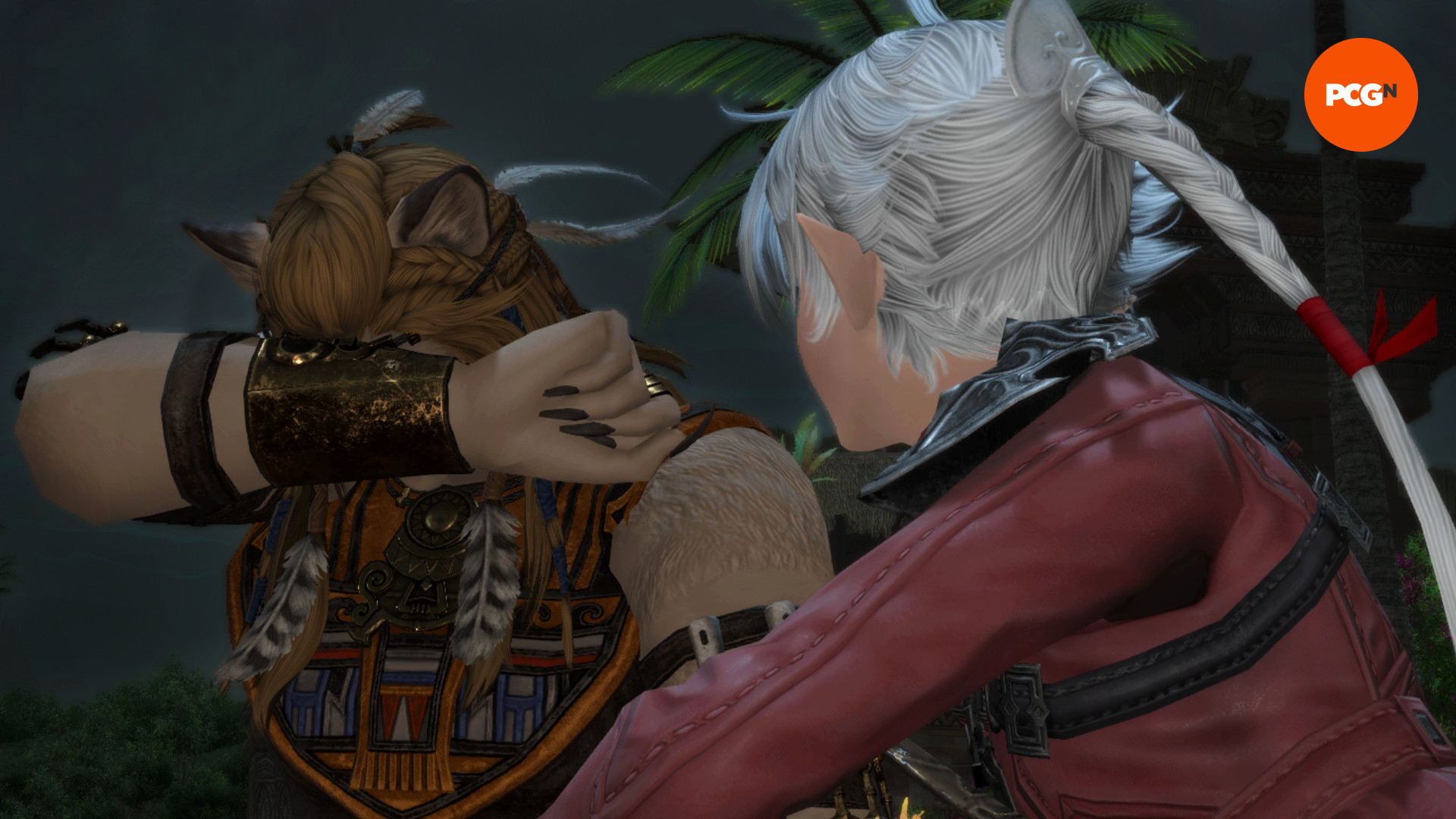 FF14 Dawntrail - Alisaie comforts Wuk Lamat.