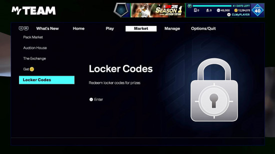 NBA 2K25 locker codes how to redeem: in-game UI