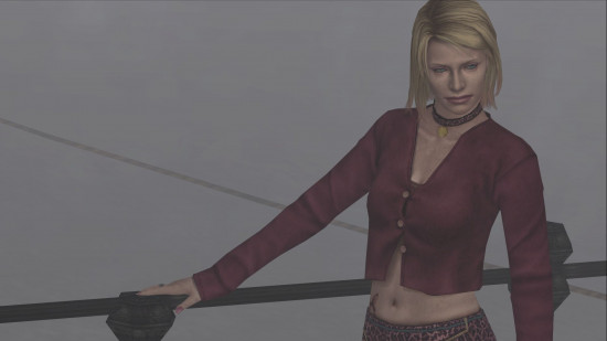 Silent Hill 2 Enhanced Edition: Maria from SH2 in a red jumper and skirt