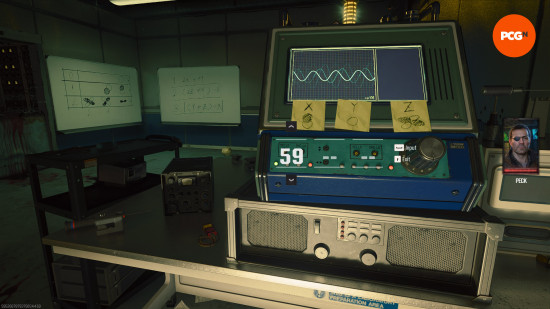 Black Ops 6 Terminus easter egg main quest: Calibrator machine with a puzzle on whiteboards