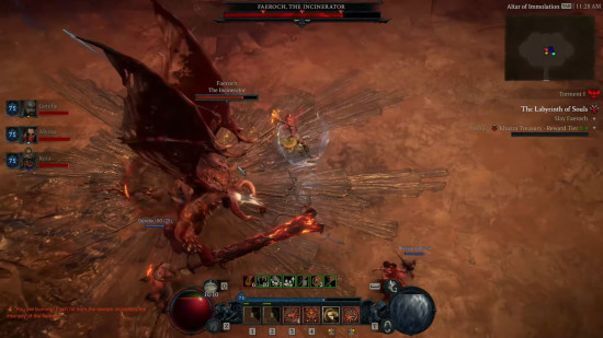 Diablo 4 Dark Citadel: Faeroch is a large winged boss