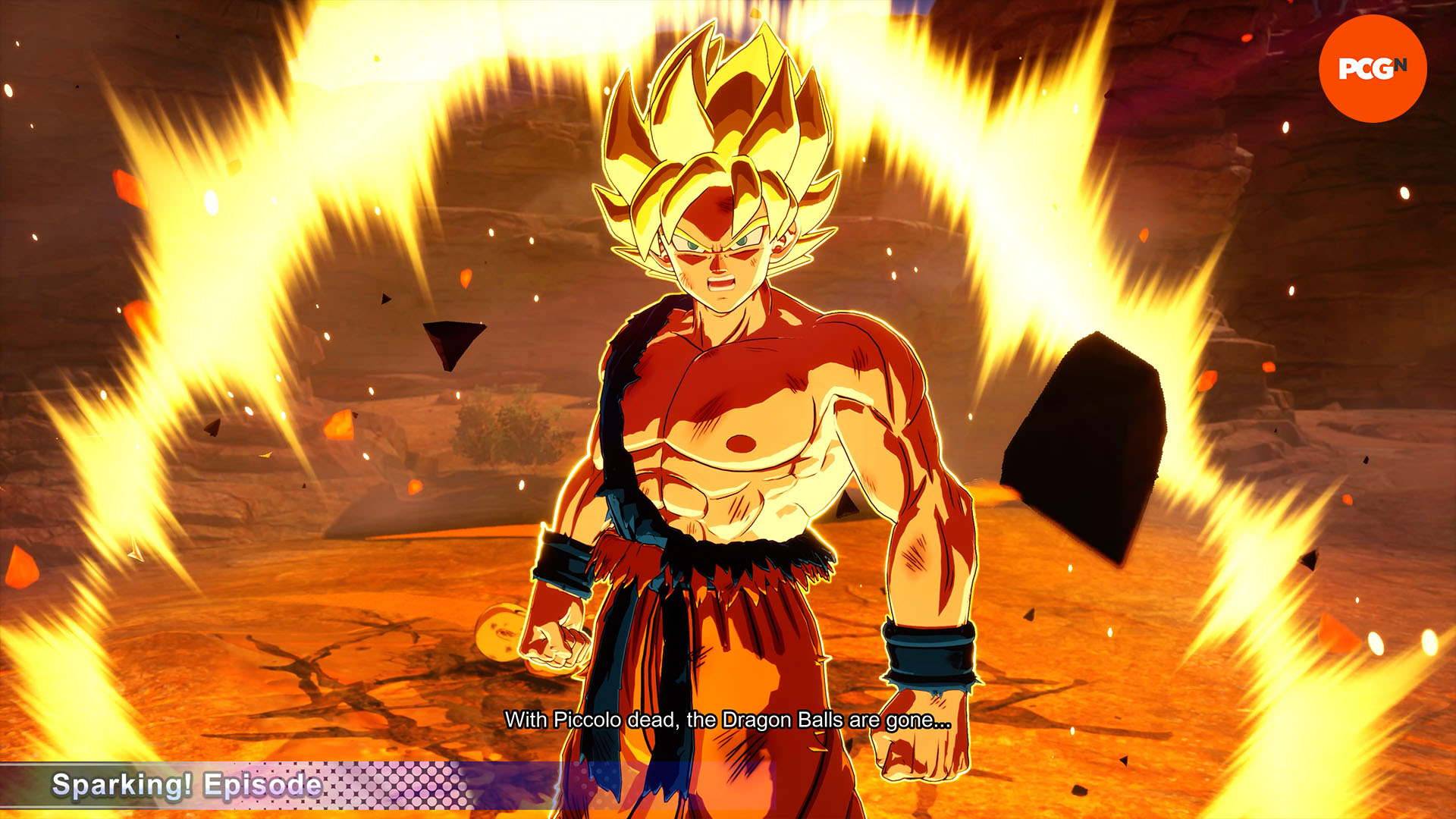 Dragon Ball Sparking Zero review: Goku surrounded by flames