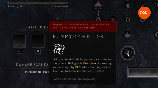 a tooltip of the runes of helios passive from new world