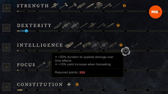 a tooltip showing an intelligence bonus in new worlds