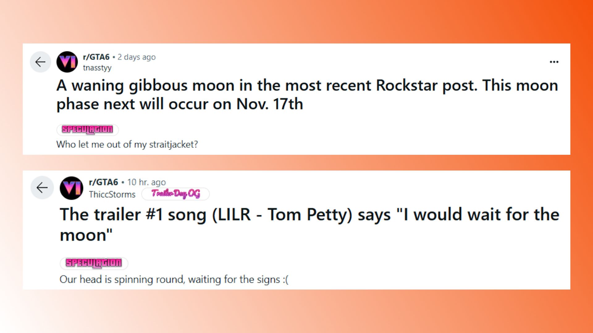 GTA 6 Moon theory returns: two reddit posts about the GTA 6 moon theory