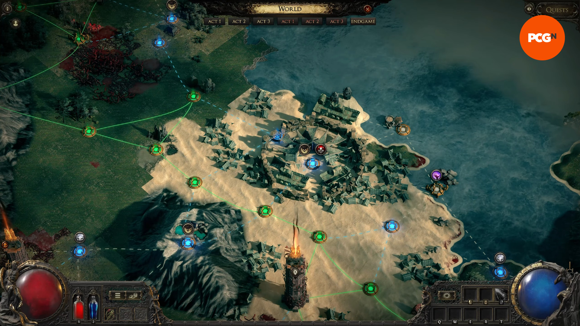 Path of Exile 2 Atlas - The new-look world map used for the PoE 2 endgame progression.