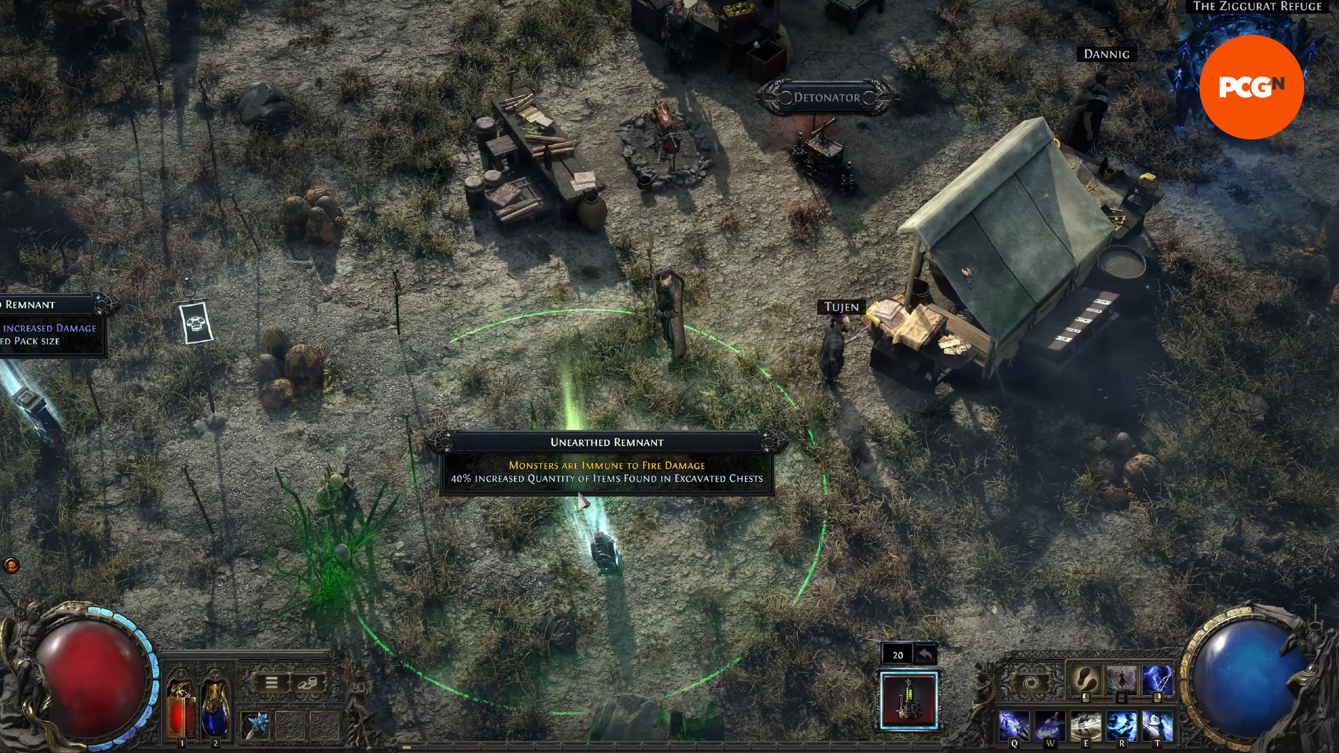 Path of Exile 2 Expedition - The player engages in one of the endgame mechanics for the PoE 2 Atlas tree.