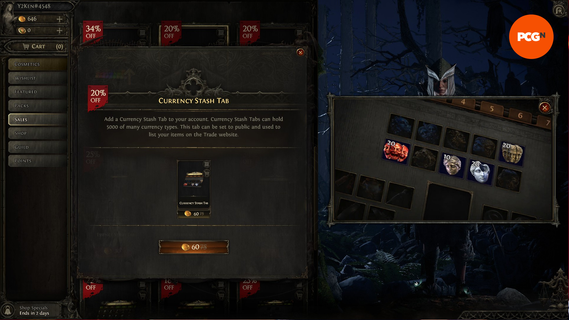 Path of Exile 2 stash tab sale - A Currency Stash Tab capable of holding up to 5,000 of each crafting material type.