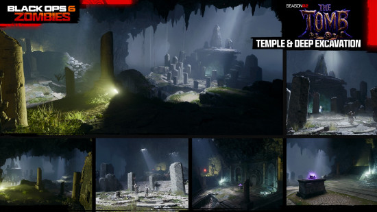 Black Ops 6 Zombies The Tomb main quest: A temple and shrines in the subterranean lair of The Tomb.