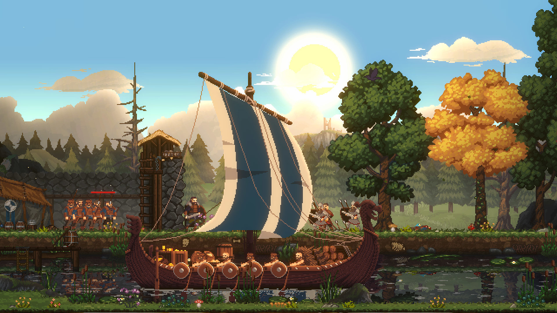 Hooded Horse Steam sale - A Viking boat in Sons of Valhalla.