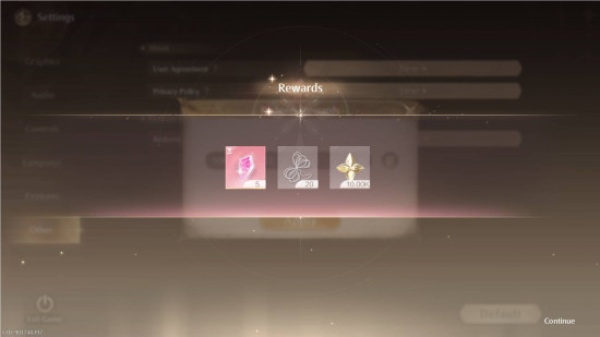 The rewards from redeeming codes in Infinity Nikki