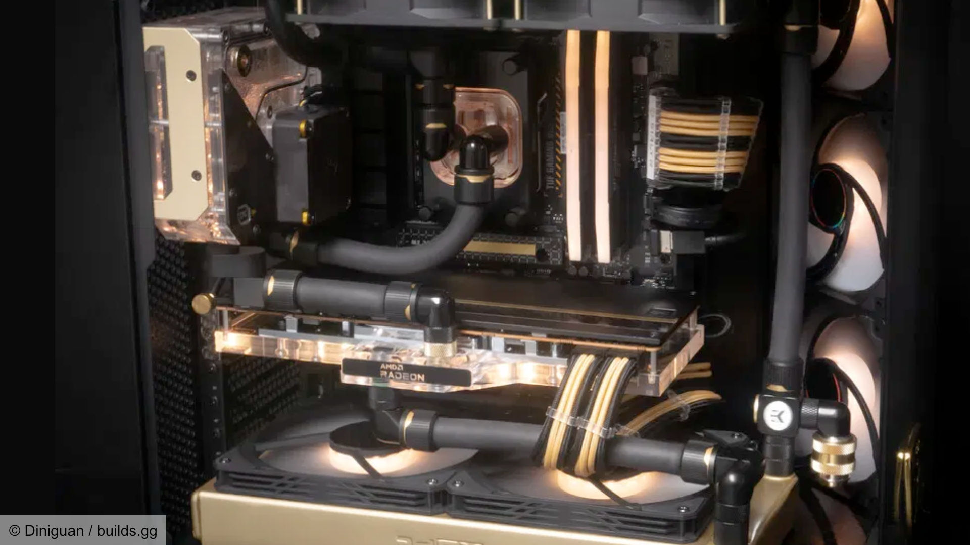 Closer look at the components of the Lambo-inspired gaming PC