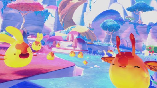 Games like Stardew Valley: Slime Rancher 2 Honey Flutter and Cotton slimes