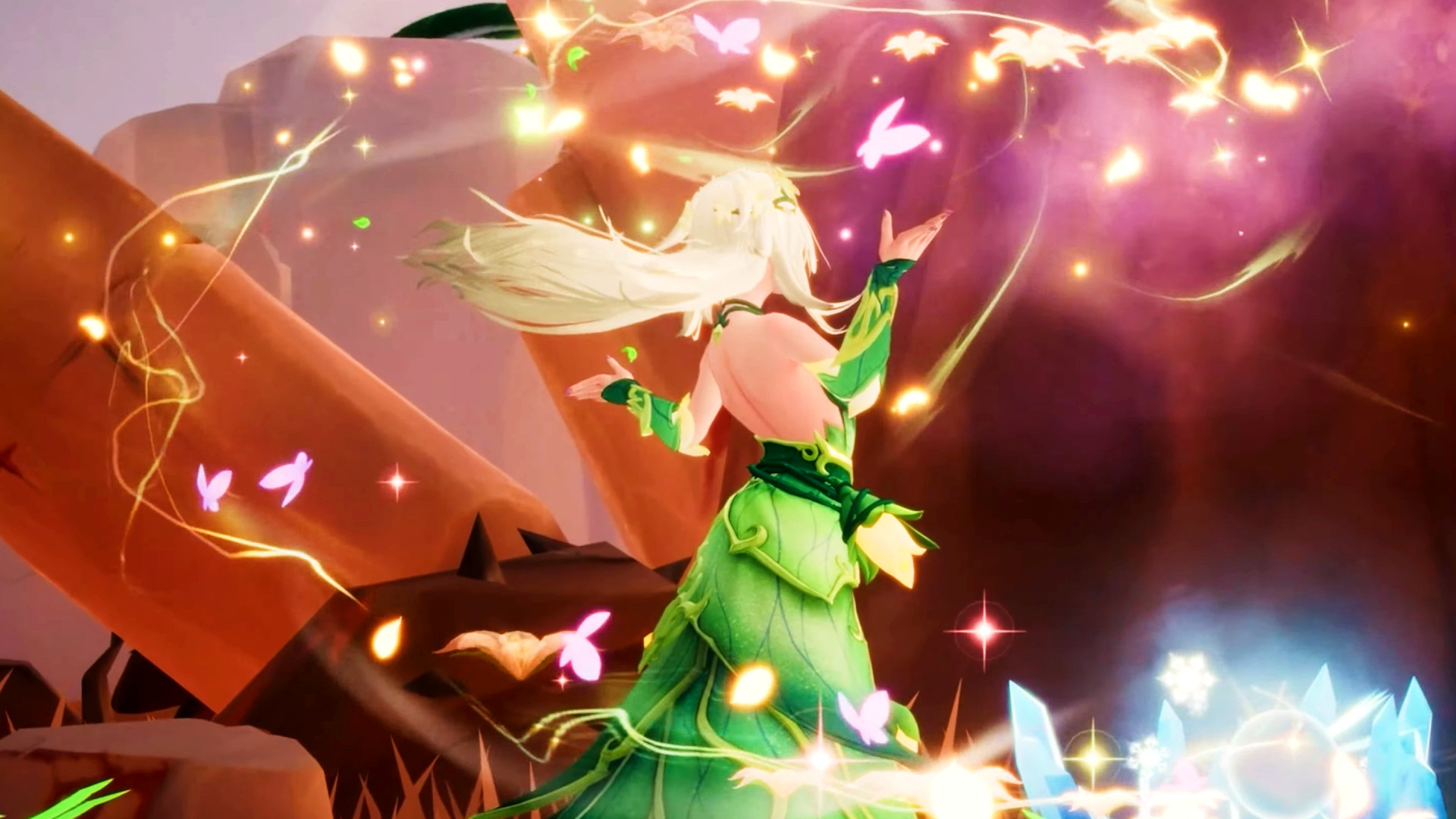 Torchlight Infinite Season 7 'Arcane' - Iris wearing a green dress.