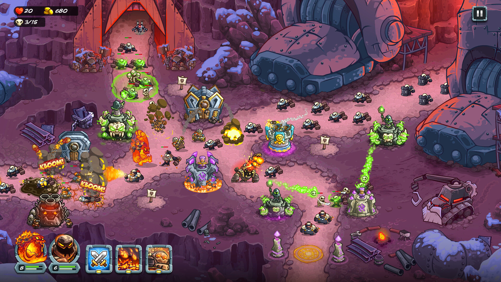 Kingdom Rush 5 Alliance DLC Colossal Dwarfare - A mission in the tower defense strategy game.