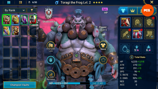 Raid New Player codes: Toragi the Frog, a reward for redeeming on of the Raid codes for new players.