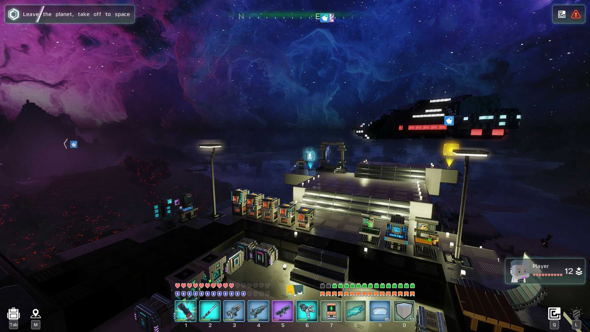 Cubic Odyssey - A base being constructed.